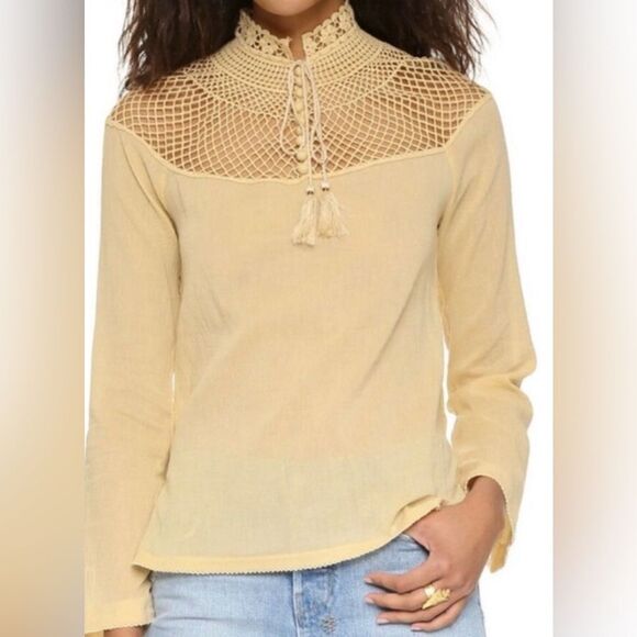 Free People On the Island Crochet Linen-Feel Top S 🌿✨ - Picture 2 of 16